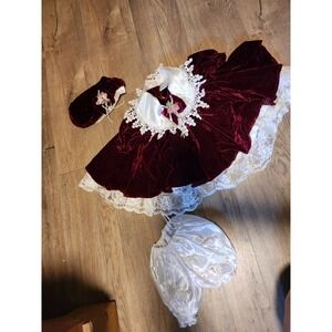 My Way Babies  Doll Clothing Dress Hat  Undies Velveteen Geppeddo